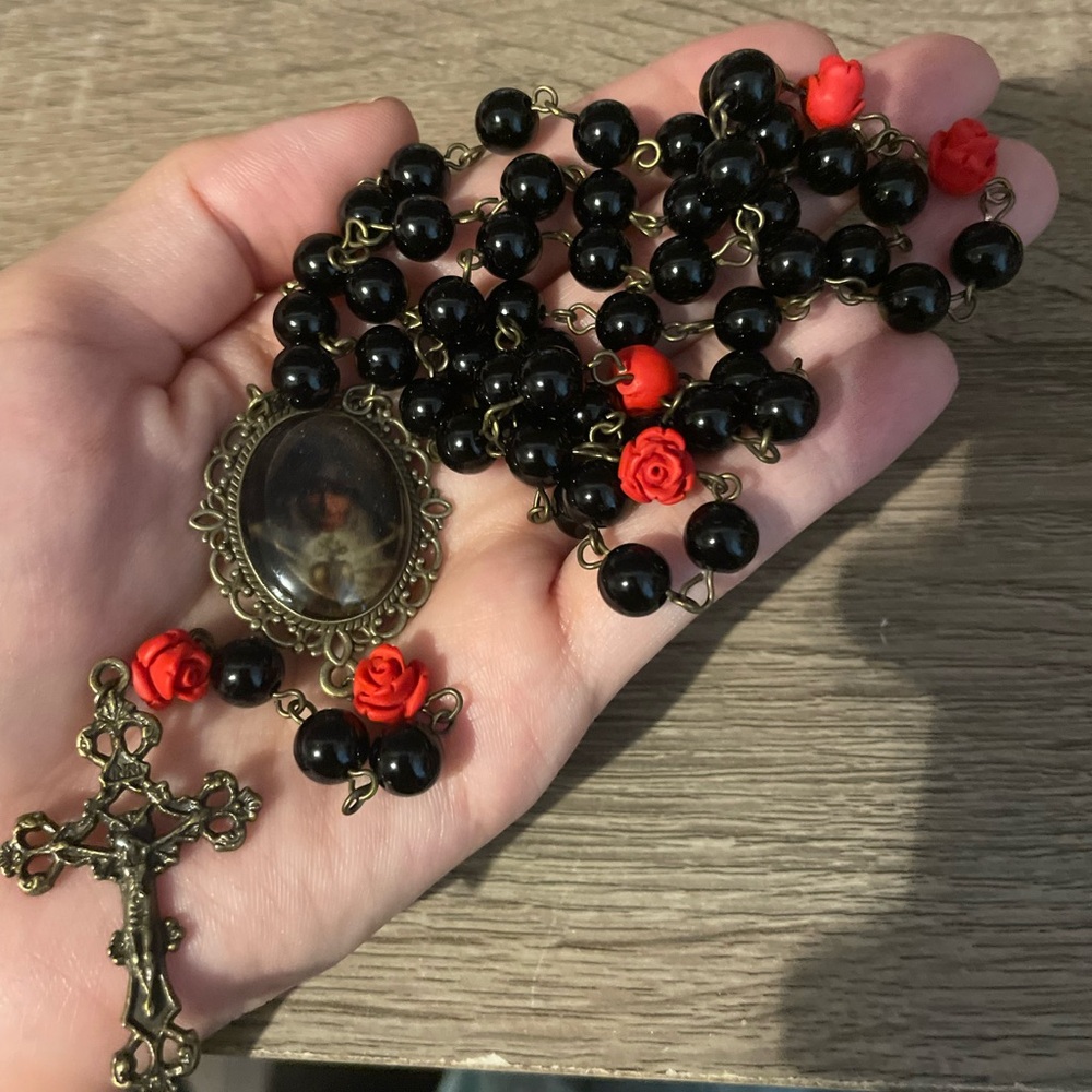 Our lady of sorrows bronze antique rosary